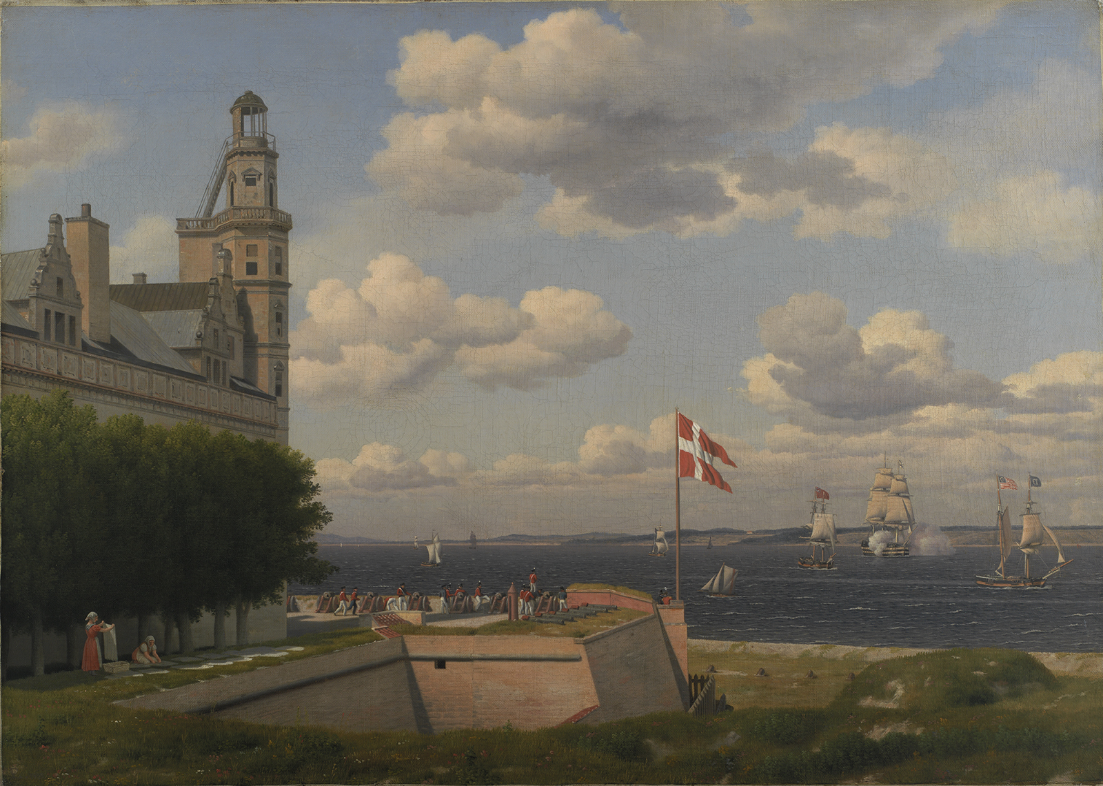 C.W. Eckersberg, A View towards the Swedish Coast from the Ramparts of Kronborg Castle, 1829